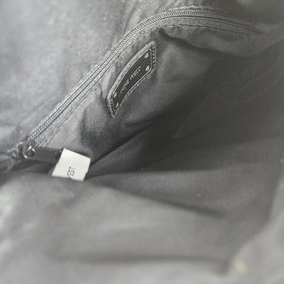 Nine West Black Foldover Crossbody Bag Adustable Long Strap Faux Leather - Picture 12 of 16